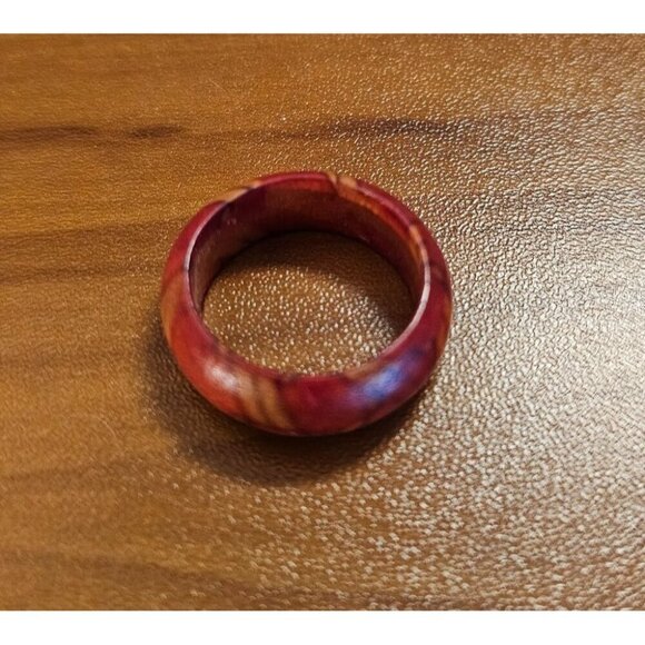 Size 8.5 Real Wood Unisex Ring Handcrafted Matte Finish Minimalist Jewelry - Picture 3 of 4